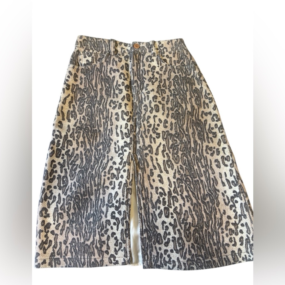 See by Chloe Leopard Print Midi Skirt